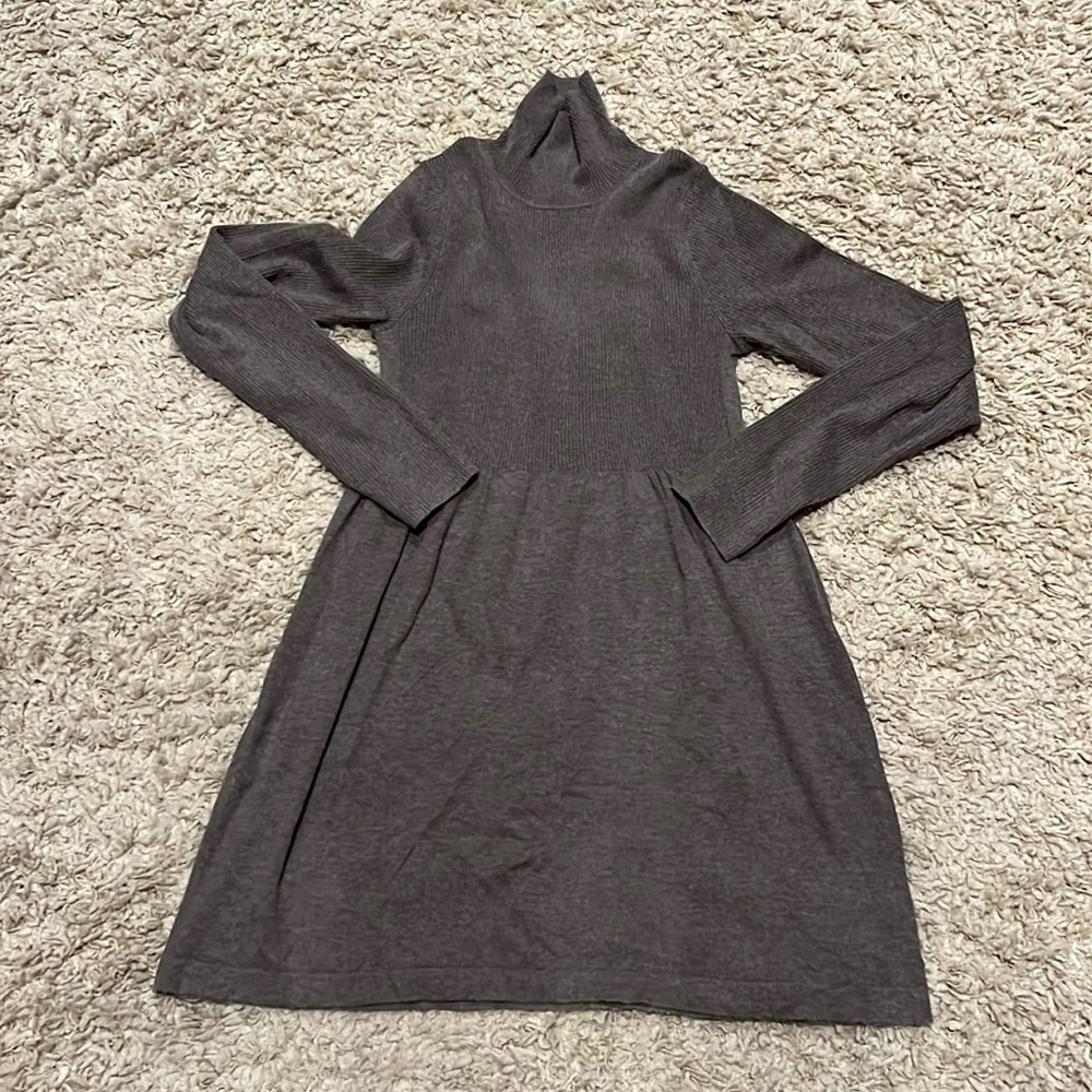 Magaschoni Brown Women’s Silk Cashmere Tunic Turtleneck Long Sleeve Dress Small